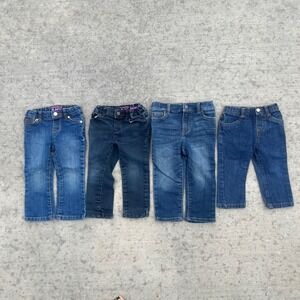 Lot of 4 Toddler Jeans 24M 2T Childrens Place Jumping Beans Blue Denim